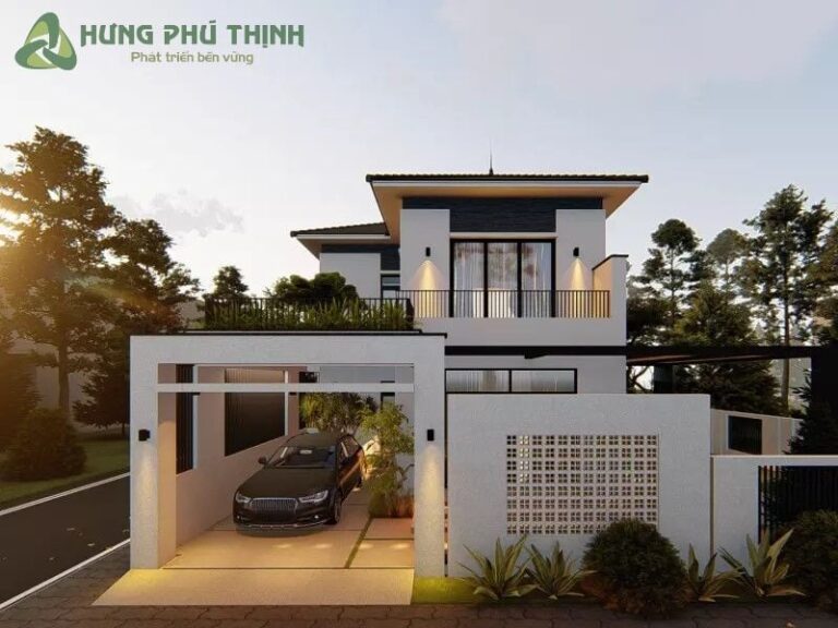 Mẫu thiết kế biệt thự mái Nhật ấn tượng